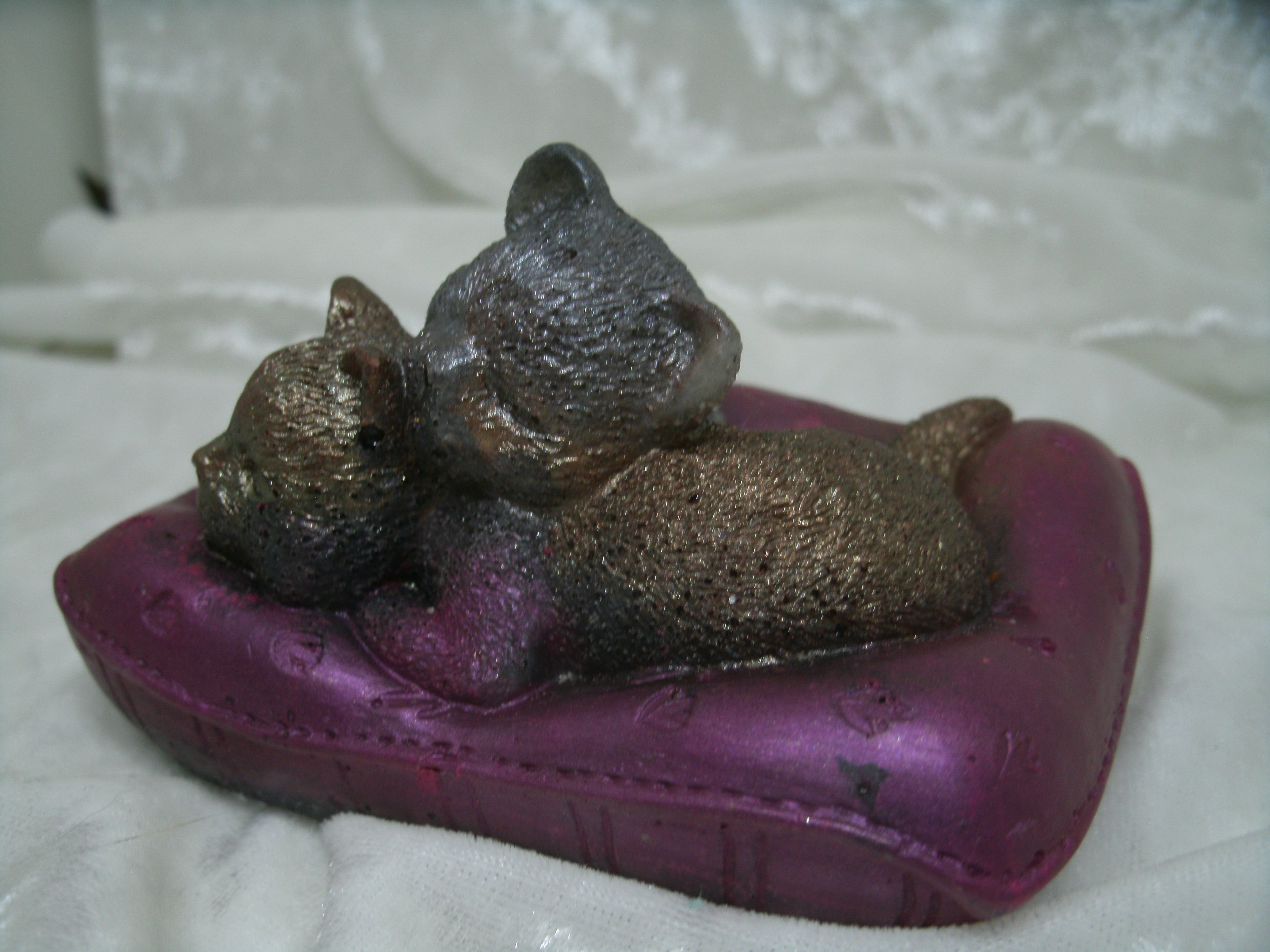 Duo de chatons sur leurs oreillers