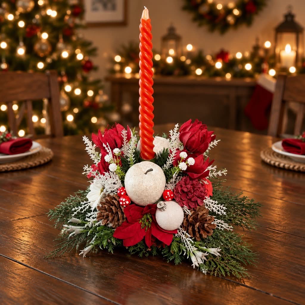 centre de table de  noël artisanale , faite main en Belgique